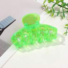 1pc Oversized Transparent Neon Pumpkin Claw Clip, Versatile Minimalist Design Hair Accessory,Festival,Party - Multicolor - View 11
