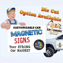 1pc Customized Magnetic Car Sign, Suitable For Cars, Trucks, Commercials, Can Be Customized With Logo, Professional Printing And Die-Cutting, Great For Automotive, Commercial Advertising, Home Decor, Ideal Gift For Birthday, Holiday And More - Multicolor - View 4