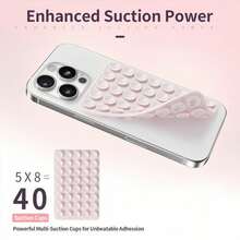 2 Pcs Colorful Silicone Phone Holders With Suction Cups, Octobuddy Phone Grips, Sticky Grips, Phone Accessories, Octobuddy,Sticky Phone Grip,Phone Stand,Mobile Phone Holder,Travel Essentials,Kitchen Essentials,Squishy,Octobuddy Double Side. - 40 Double-sided Suction Cups - View 3