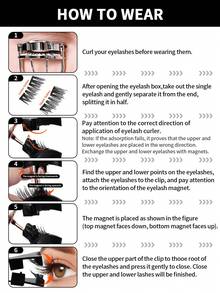 MAANGE 1 Paar magnetische Halbwimpern, Fuchsaugen, Katzenaugen, tragbar, natürlich & realistisch, wiederverwendbar, starke magnetische Haftung, kein Kleber oder Make-up-Entferner erforderlich, erzeugt natürliche Verlängerung, Lockung & Augenvergrößerungseffekt, Reiseessentiell, Geschenk für Frauen - Halbe Wimpern - Übersicht 7