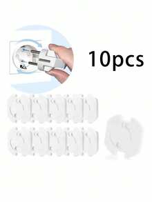 5/10pcs Child Safety Outlet Covers, Easy To Install/Remove, Suitable For Halloween, Christmas, Thanksgiving Children's Gifts, Perfect Presents - White - View 13