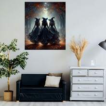 Kit de Pintura de Diamantes - Tema Navideño con Diseño de Bruja, Incluye un Diseño Completo de Arte de Diamantes Redondos - Lienzo Fácil de Seguir para Decoración del Hogar. Un Regalo Perfecto para el Día de la Madre, el Día del Padre, Halloween, Navidad - Enmarcado - Ver 5