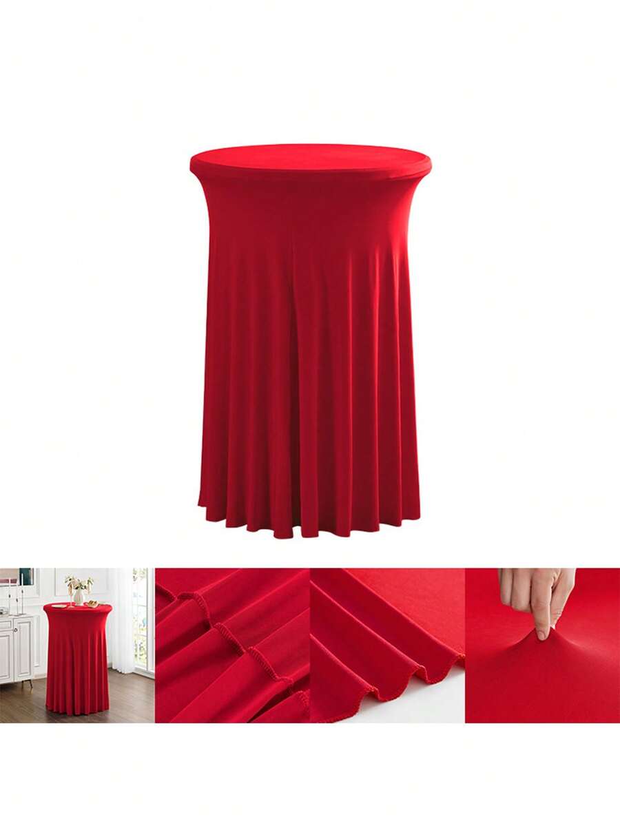 1 chiếc khăn trải bàn tròn bằng spandex co giãn cao, kiểu dáng hiện đại tối giản cao cấp, thích hợp cho các cuộc họp kinh doanh, đám cưới, tiệc tùng và các dịp khác. - Nhiều màu - Xem 1