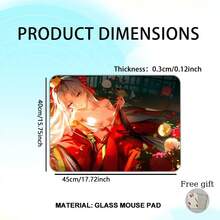 Tempered Glass Gaming Mouse Pad, Ultra-Smooth Nano-Textured Surface, Precise Speed Control, Suitable For Gaming And Office Use - Thickness: 0.3cm/0.12inch - View 15