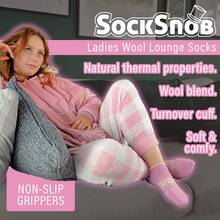 Sock Snob Sock Snob - Ladies Thermal Low Cut Wool Non Slip Ankle Slipper Socks - 木炭 - 查看 5