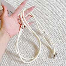 Adjustable Universal Solid Color Phone Lanyard, Unisex Detachable Halter, Anti-Lost Phone Necklace, Multi-Functional Phone Halter, Adjustable Length - Beige - View 4