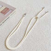 Adjustable Universal Solid Color Phone Lanyard, Unisex Detachable Halter, Anti-Lost Phone Necklace, Multi-Functional Phone Halter, Adjustable Length - Beige - View 5