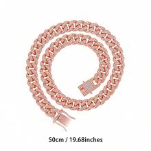 Collar de eslabón cubano geométrico de alta calidad, joyería de estilo hip hop brillante como regalo - collar de cadena - Ver 17