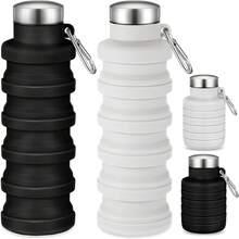 Foldable Sports Water Bottle Silicone Portable Outdoor Fitness Water Bottle Cup - H-1169-1餡餅藍 - 查看 1