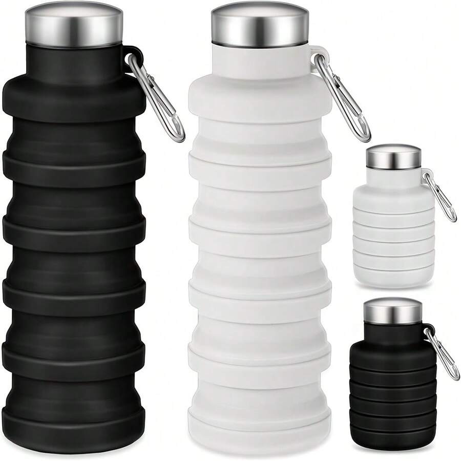Foldable Sports Water Bottle Silicone Portable Outdoor Fitness Water Bottle Cup - H-1169-1餡餅藍 - 查看 1