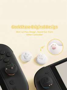 4 chiếc nắp silicon mềm cho cần điều khiển tương thích với - Hình mèo con đen trắng - Xem 6