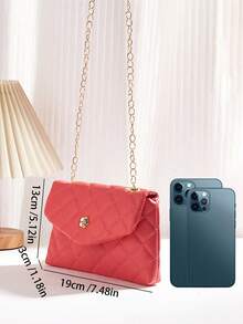 1 chiếc túi đeo chéo nhỏ gọn, thời trang thường ngày, có nắp gập và dây xích, dành cho bé gái, thích hợp sử dụng hàng ngày và đi nghỉ mát, là lựa chọn quà tặng lý tưởng. - Màu Hồng  Dưa hấu - Xem 2