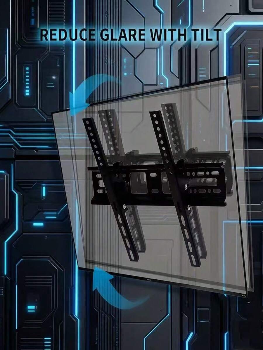 1个超薄电视壁挂支架，适用于26-60英寸电视 - 隐蔽式设计，最大承重50公斤（110磅），VESA 400x400毫米 - 牢固支撑您的电视，带来卓越的观看体验