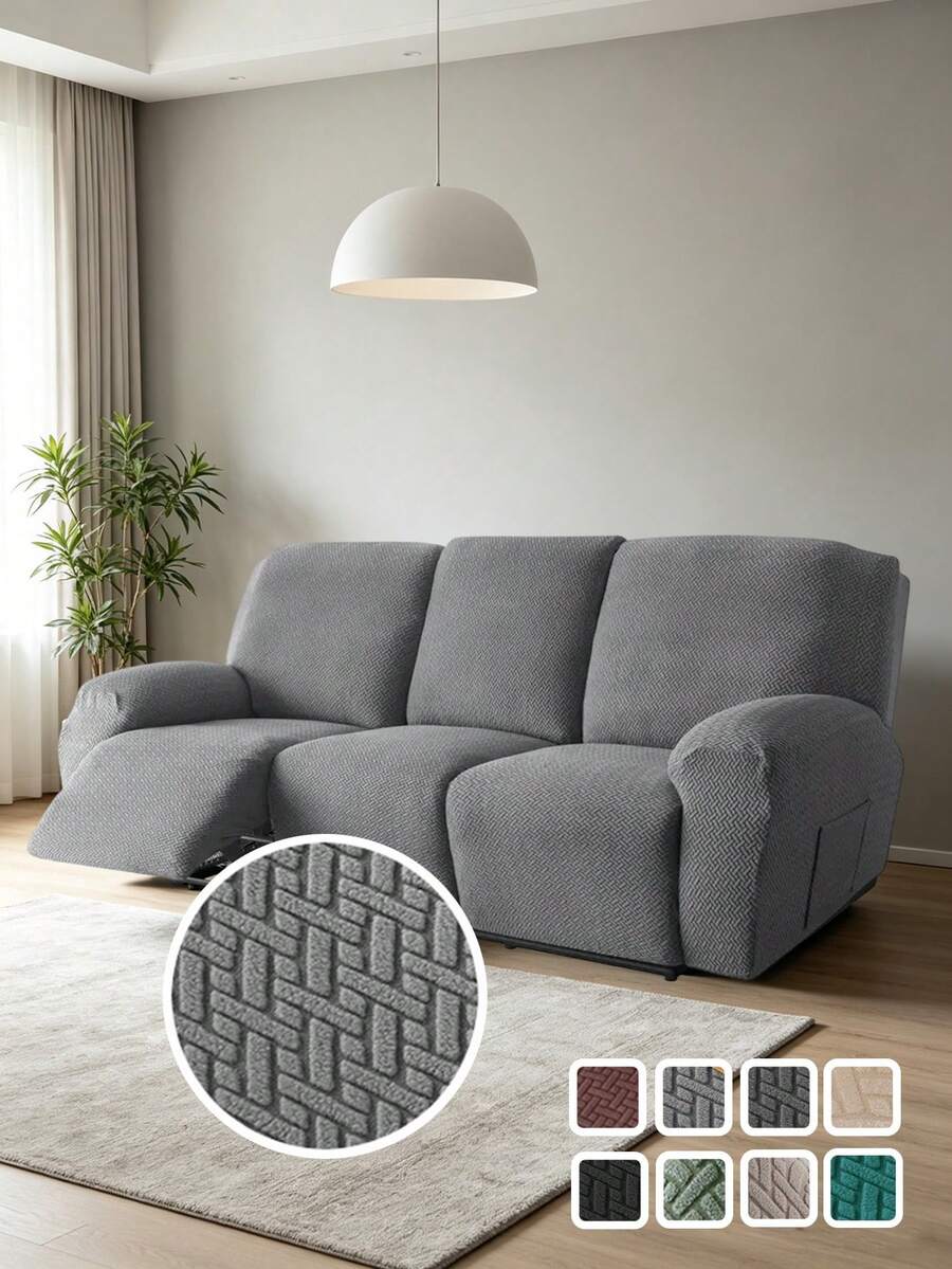 Vỏ bọc ghế tựa chống thấm nước, vỏ bọc ghế sofa ngả lưng, họa tiết lá jacquard, 1 chiếc. - Màu Xám nhạt - Xem 1