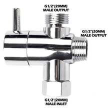 Válvula desviadora de cabezal de ducha de 3 vías, adaptador para baño, válvula de montaje de cabezal de ducha 1/2, desviador, convertidor ABS, accesorios de baño OGDU - A - Ver 7