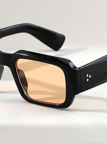 1 par de gafas de moda de estilo callejero casual retro con remaches y patas anchas para hombres - Multicolor - Ver 6