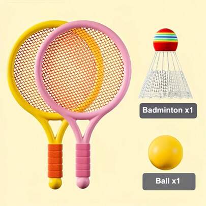 Badminton Racket And Badminton Set - Indoor And Outdoor Sports Equipment, Suitable For Campus Sports, Birthday Parties, Back To School - Educational Gift (Red/Yellow Balls), Easy To Carry, Travel Essential, Suitable For Teenagers, Multi-Person Practice, Daily Training, Sports Equipment, Training Set, Sports Gear, Racket Sports, Racket Accessories, Sports Supplies, Sports Accessories, Gifts For Men, Gifts For Women