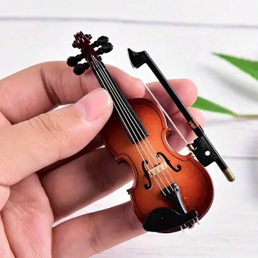 OUMINGYQ 迷你小提琴套装(含琴架、琴弓和琴盒) - 完整的紧凑型小提琴套装,配有UV涂层琴盒和琴架,便携设计,适合初学者和专业人士,是居家练习、旅行、演出以及作为送给音乐家的礼物的理想之选。 - 彩色 - 查看 1