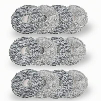 12er Pack Wischtücher für L40 Ultra/X40 Ultra/X50 Ultra/L50 Ultra/L10S Ultra/ L10s Pro Ultra Heat/L10S Ultra Gen2/L40S Ultra/X30 Ultra/L10 Ultra Staubsauger Roboter Ersatzteile, Material: Mikrofaser und Chenille