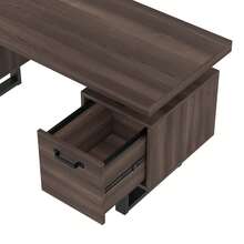 Simple Desk Measuring 135 X 54 Cm, Made Of High-Quality MDF And Steel Tubing, Soft-Close Drawer, Hanging File Drawer, Spill-Resistant, Large Desktop, Optimized Storage, Brown - A - 查看 8