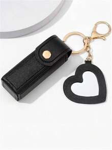 4pcs/Set Lipstick Holder With Heart-Shaped Mirror, Useful For Women Makeup, Key Chain. Heart-Shaped Mirror Decorated Lipstick Case, Multi-Color Women Makeup Bag, Heart-Shaped And Bag Decor Fashion Keychain Pendant, Wallet, Purse, Bag Accessories, Storage Pouch ,Jewellery Box,Pouch,Makeup Brush Holder,Brush Holder,Perfume Organiser,Pouch Bag,Gifts For Women,Christmas Gifts,Gift Ideas For Women,Room Decor - Multicolor - View 7