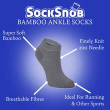 Sock Snob Sock Snob - 4 Pairs Mens Bamboo Breathable Low Cut Ankle Trainer Socks - Black - View 5