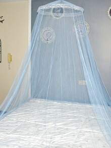 Mosquiteiro para berço/cama infantil com estrelas que brilham no escuro (1 unidade), mosquiteiro suspenso para berço, dossel para cama infantil, estilo princesa branca, adequado para camas de 1,5 m, para uso diário. - Multicolorido - Ver 1
