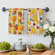 Bộ 2 khăn lau bếp họa tiết trái cây mùa hè, thiết kế trái cây và đồ uống theo phong cách màu nước, khăn lau bếp hình chữ nhật siêu mềm mại bằng sợi microfiber, khăn lau bát đĩa, khăn lau nhà, khăn lau tay, khăn lau bếp, khăn trang trí nhà bếp, quà tặng tân gia, quà tặng sinh nhật, khăn lau nhà tắm, khăn trang trí. - Nhiều màu - Xem 8