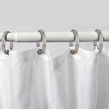 12 Pack Light Taupe Shower Hooks – O Shaped Transparent Plastic Curtain Rings For Bathroom Shower Rod - Transparent - View 7