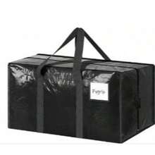 Extra Large Reinforced Handle Moving Bag, Durable Storage Bag, Suitable For Dorm Essentials, With Thickened Zipper, Applicable For College Moving Boxes - Black - View 10