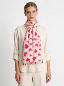 1pc Women's Fashionable Vintage Floral & Animal Print Scarf/Shawl - Multicolor - View 2