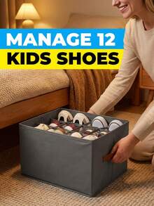 Space-Saving Foldable Shoe Box With Lid With Clear Window Sturdy Dust-Proof Storage Box For Unisex Adults Sleek Foldable Fabric Shoe Storage Box Ideal For Under Bed Shoe Bag Travel Essential Storage Cruise Must Haves Organizer Vacation Essentials College Dorm Room Accesoires Organziers Necessities - Multicolor - View 9