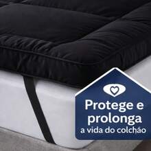 Pillow Top Casal 400 Fios – Macio, Matelado com Fibra Siliconada - Preto - Visão 5