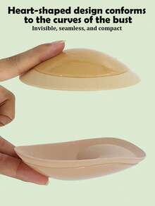 1/2 Pairs Of Women's Heart-Shaped Sponge Self-Adhesive Invisible Bra Inserts - Reusable | Heart-Shaped Thickened Design: Effectively Enhances Cleavage | Invisible, Seamless, Lightweight, And Comfortable | Padded Self-Adhesive Bra Inserts | Self-Adhesive Push-Up Pads: Suitable For Dresses, Daily Wear, Parties, Strapless Bras, Bikinis, Swimwear, And Sports Bras | Comfortable And Invisible Fit: Creates A Natural, Alluring Bust Silhouette | Durable And Long-Lasting. - 彩色 - 查看 8