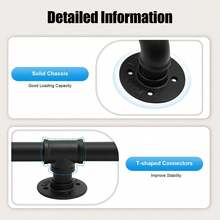 Handrails For Stairs Metal Stair Handrail Hand Rails For Elderly Wall Mount Non-Slip Stair Rods Industrial Pipe Handrail Safety Handle For Outdoor Indoor, Black - Black - View 6