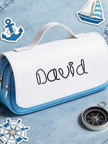 Customizable Personalized Name 3-Layer Large Capacity Pencil Case, Suitable For Student Stationery Storage, Personalized Display, School Use, Holiday Gift, Perfect For Back To School Season Gift - Multicolor - View 9