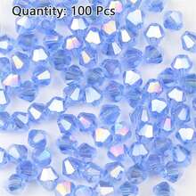 100Pcs Multicolor Austrian Crystal Bicone Beads - 4mm Faceted Glass Spacer Beads For DIY Jewelry Making And Handmade Crafts - One Bag - View 12