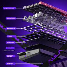 Teclado magnético WIN60 HE, eje magnético Hall, RT ajustable, frecuencia de sondeo de 8K, frecuencia de escaneo de 32K, intercambiable en caliente, acolchado completo, teclas PBT, retroiluminación RGB - Ver 7