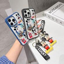 This Disney Mickey Mouse Pattern Lanyard Phone Case Features A Strong Magnetic Closure And Full Coverage Of Acrylic And TPU Material. It's Shockproof, Lightweight, And Suitable For IPhone17/16/11/13/15/15 Plus/15 Pro/15 Pro Max/12/14 Pro Max/11 Pro Max/12 Pro/12 Pro Max/13. It's A Popular Birthday Gift, Business Gift, Durable, Stain-Resistant, And Fingerprint-Resistant New Phone Case For Men And Women. It Also Includes A Mickey Mouse Phone Case And Mickey Mouse Doll Bracelet. Compatible With SamsungGalaxy S20, S21, S22, S23, And S24 Series. It's The Perfect Gift For Friends And Family. This Stylish Phone Case Is Fun, Lightweight, And Durable. IPhone17 Pro Max Phone Case, Minnie Phone Case. - Black - View 4