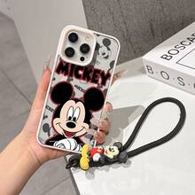 This Disney Mickey Mouse Pattern Lanyard Phone Case Features A Strong Magnetic Closure And Full Coverage Of Acrylic And TPU Material. It's Shockproof, Lightweight, And Suitable For IPhone17/16/11/13/15/15 Plus/15 Pro/15 Pro Max/12/14 Pro Max/11 Pro Max/12 Pro/12 Pro Max/13. It's A Popular Birthday Gift, Business Gift, Durable, Stain-Resistant, And Fingerprint-Resistant New Phone Case For Men And Women. It Also Includes A Mickey Mouse Phone Case And Mickey Mouse Doll Bracelet. Compatible With SamsungGalaxy S20, S21, S22, S23, And S24 Series. It's The Perfect Gift For Friends And Family. This Stylish Phone Case Is Fun, Lightweight, And Durable. IPhone17 Pro Max Phone Case, Minnie Phone Case. - Trong sáng - Xem 7