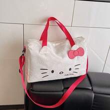 (Sanrio) 1 chiếc - Túi du lịch Hello Kitty thời trang, dung tích lớn, kiểu dáng ngắn, túi công tác, túi đeo vai thường ngày, túi xách hoạt hình dành cho nữ, màu hồng và đen dễ thương, phù hợp cho công tác, thể thao và tập luyện. Có ngăn đựng thẻ hành lý ở phía sau, tiện lợi mang theo. Túi du lịch đa năng này phù hợp cho cả nam và nữ, là lựa chọn lý tưởng cho các chuyến du lịch nghỉ dưỡng. - Xem 8