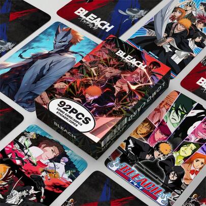 92pcs BLEACH Anime Death God Mini Sticker Cards, Japanese Style Double-Sided LOMO Collectible Cards