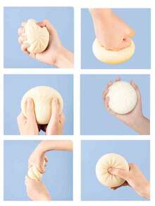 1pc Colorful Dumpling Shaped Stress Ball Toy, Squeeze Dough Ball Pressure Relief Hand Toy, Steamer Bread Stretch Desktop Toy, Christmas Gift - A - View 7