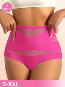 1 pieza Leggings sin costuras de cintura alta y peso ligero para mujer, shorts moldeadores de ajuste ceñido, ropa interior adelgazante abdominal, pantalones de control plano del abdomen, shorts levantadores de glúteos, pantalones de entrenamiento de cintura, lencería moldeadora abdominal - Rosa Roja - Ver 11