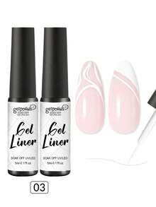 1 Bottle Classic White Gel Nail Polish, Suitable For French Manicure, Can Be Removed Under UV Light, Suitable For Nail Salons - White - View 12
