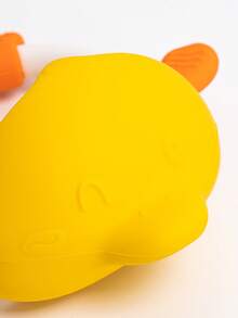 1 pieza Mordedor de silicona para bebé con forma de pato, fácil de sujetar, juguete de dentición para bebés que ayuda al agarre y el entrenamiento de la fuerza de mordida - Multicolor - Ver 9