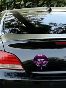 Hình dán xe hơi thiết kế môi màu tím tươi sáng, cá nhân hóa. - A - Xem 4