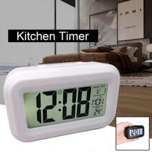 迷你 LCD 智慧鬧鐘附夜燈 - 可愛學生鬧鐘，含音樂鬧鈴、貪睡功能、萬年曆、數位溫度計及 5 秒背光 (不含電池) - 1PC - 查看 10
