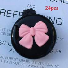 1/6/12/24pcs Pink Coquette Bow Mini Hairbrush With Folding Mirror, Coquette Detangling Comb, Bulk Round Compact Massage Scalp Brush For Girl, Travel Team Gift, Party Favor, Suitable For Baby Shower Return Gift, Birthday Gift For Friends, Mother's Gift - Multicolor - View 18