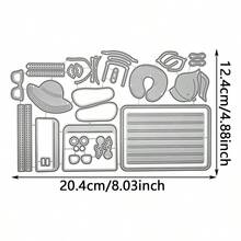 1 khuôn cắt kim loại, họa tiết vali du lịch, thích hợp cho việc tự làm sổ lưu niệm, thiệp chúc mừng và đồ thủ công bằng giấy. - LG26-7913 - Xem 3